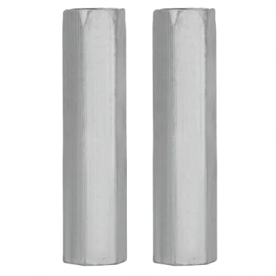 Afbeelding van 2 stuks M10 x 60 lange moeren, schachtmoer, zeshoekige koppelmoer, schroefdraadmoer, verzinkt staal