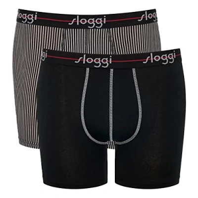 Afbeelding van sloggi Heren Start Short C2P Box Boxershorts, Multiple Colours 5, 8, Red Dark Combination, 6