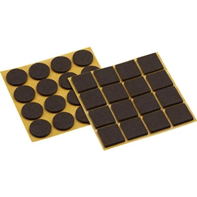 Afbeelding van Metafranc Vilt glijder assortiment 32 delig zelfklevend effectieve bescherming van uw meubels en stoelen/meubelglijders voor gevoelige vloeren/stoelglijders/vloerglijders bruin