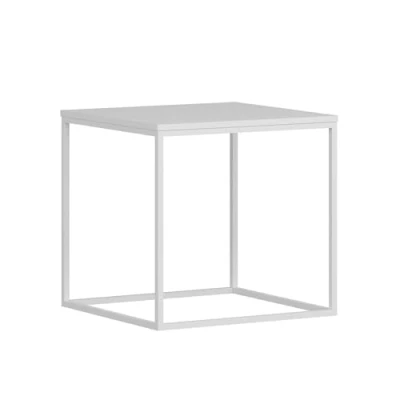 Afbeelding van Bezos salontafel L50cm Metaal en Hout Wit Menzzo