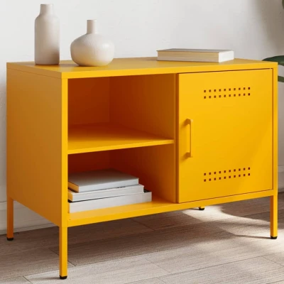 Afbeelding van vidaXL Tv meubel 68x39x50,5 cm staal mosterdgeel