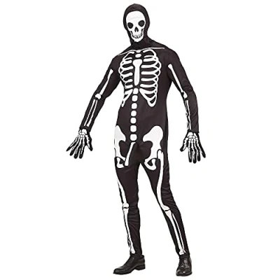 Afbeelding van Widmann Spook &amp; Skelet Kostuum Geil Met Leuter Man Zwart, Zwart / Wit Small Halloween Verkleedkleding