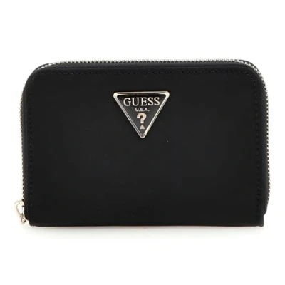 Afbeelding van GUESS Portemonnee Eco Gemma SLG Medium Zip Around Wallet Black Zwart