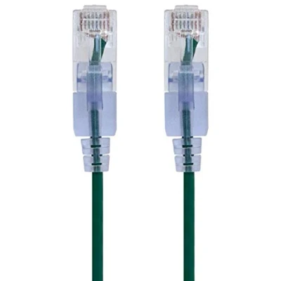 Afbeelding van Monoprice Cat6A Ethernet patchkabel 5 voet groen (10 pack) Snagless RJ45 550 Mhz UTP Pure kale koperdraad 10G 30AWG SlimRun serie