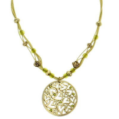 Afbeelding van Behave Goudkleurige ketting met groene stenen