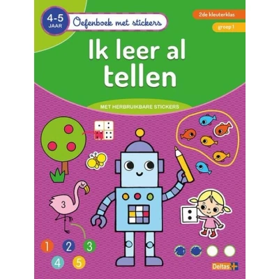 Afbeelding van Deltas Oefenboek met stickers ik leer al tellen (4 5 jaar)