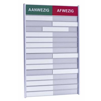 Afbeelding van Aan afwezigheidsbord voor 15 namen