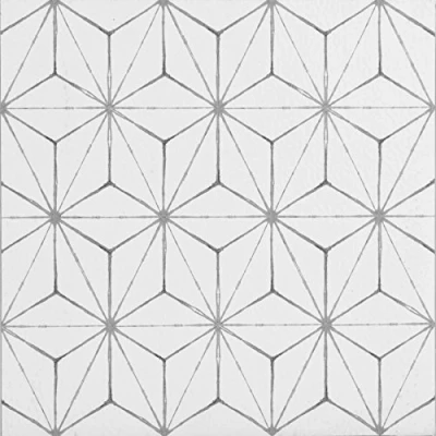 Afbeelding van Wallpops fp2481 Kikko schillen en borduren vloertegels, whits off whites, set van 10 stuks