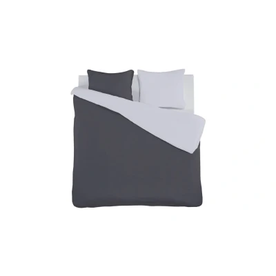 Afbeelding van Dekbedovertrek iSeng Uni Double Antraciet/Grijs Percal 140 x 200 / 220 cm 1 Persoons