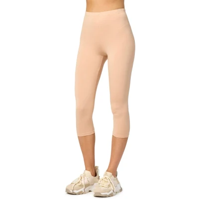 Afbeelding van Merry Style MS MS10 144 LE Dames Capri Leggings Sport Vrijetijdsbroek 3/4 Lengte Viscose Sporbroek Yogabroek Natuur M
