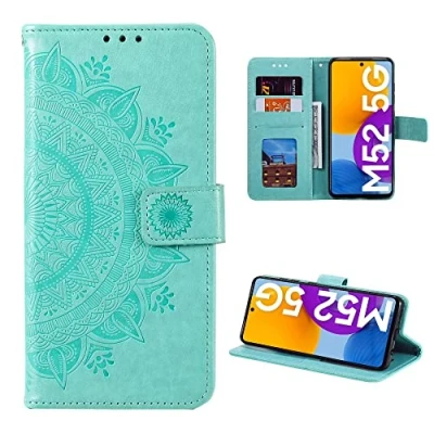 Afbeelding van CoverKingz Mobiele Telefoon Case voor Samsung Galaxy M52 5G Telefoonhoesje met Kaartsleuf Cover Inklapbare beschermhoes in Mandala Groen