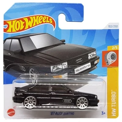 Afbeelding van Hot Wheels 87 Audi Quattro HW Turbo 2/5 (102/250) HTD24 Zwart 2024 + kortkaartbescherming Frikimonkey
