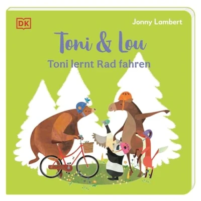 Afbeelding van Toni &amp; Lou. lernt Rad fahren: Versuch es noch einmal! Über das Hinfallen und Wiederaufstehen. Pappbilderbuch mit erster Vorlesegeschichte. Für Kinder ab 2 Jahren
