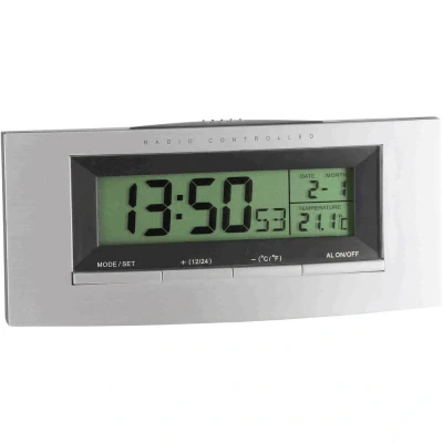 Afbeelding van TFA Dostmann 98.1030 Wekker Zendergestuurd Zilver, Zwart