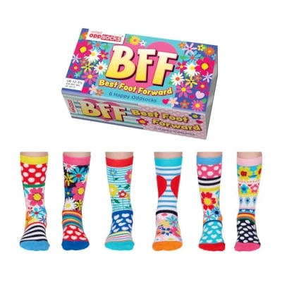 Afbeelding van ODD SOCKS Meisjes sokken BFF Multipack Best Foot Forward Mismatched maat 30 38 Cadeau doos