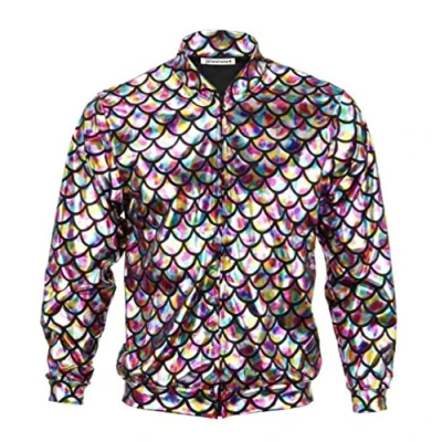 Afbeelding van Hamishkane Dames pailletten glitter bomberjack Paillettes Bling Clubbing Party Biker Coat, Meerkleurig, 34 36