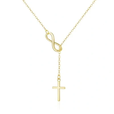Afbeelding van Philip Jones Vergulde Infinity met Kruis Ketting, Verguld