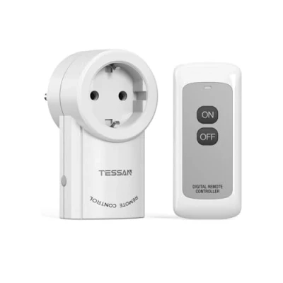 Afbeelding van TESSAN Draadloze Stopcontacten met Afstandsbediening, Stopcontact Afstandsbediening 25M Bereik, 2300W aan de Binnenkant, Schakelbaar Stopcontact, Wit
