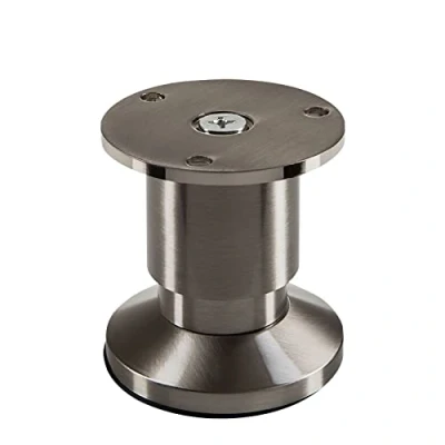 Afbeelding van SOTECH Meubelpoot TERRA hoogte 50 mm RVS look geborsteld Sofa poot verstelbaar tot max. 15 mm, belasting 250 kg