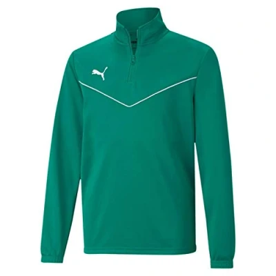 Afbeelding van Puma Kinder Pullover Teamrise 1/4 Zip Top Jr, Pepper Greenpuma White, 176, 657395