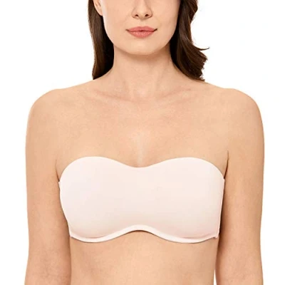 Afbeelding van DELIMIRA Naadloze Grote Maten Strapless Minimizer BH Voor Dames Roze Wit 80E