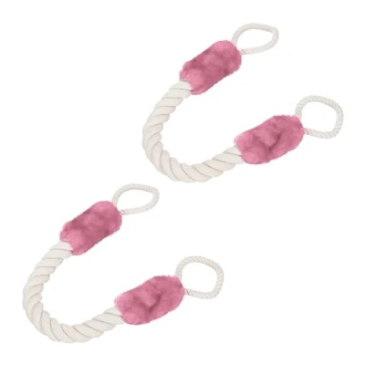 Afbeelding van Relaxdays deurstopper touw 60 cm set van 2 vingerbescherming kind deurvastzetter