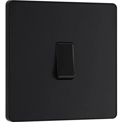 Afbeelding van BG Electronics EVOLVE PCDMB12B MAT ZWART (ZWART) ENKELE LICHTSCHAKELAAR, 20A 16AX, 2 MANIER