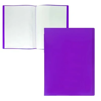 Afbeelding van RAYLU PAPER A4 map met transparante hoezen van 100% biologisch afbreekbaar polypropyleen, 60 documenthoezen voor thuis en op kantoor (A4, hoesjes, paars)