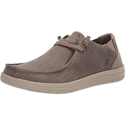 Afbeelding van Skechers Heren Melson Raymon canvas Slip On Mocassin, Groen kaki Khk, 42.5 EU
