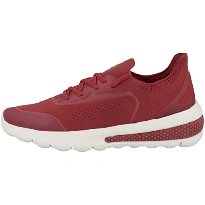 Afbeelding van Geox D Spherica Actif Sneakers laag, Dames, Maat: 38, Dark red Textiel/ synthetisch