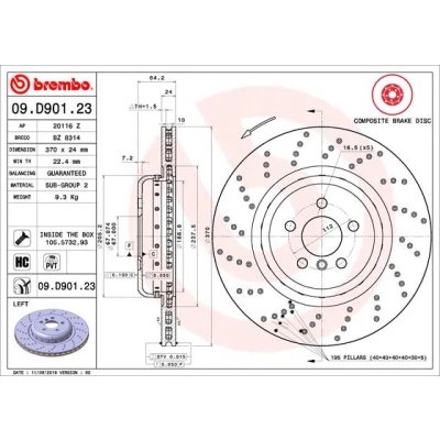 Afbeelding van Brembo Remschijven 09.D901.23