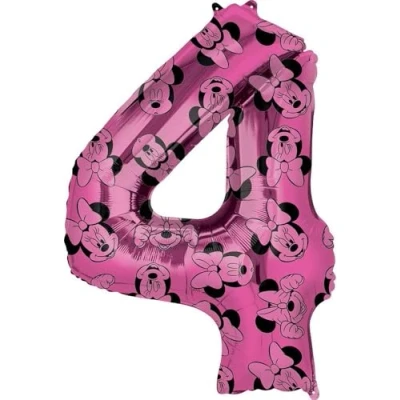 Afbeelding van Amscan Folieballon Minnie Mouse 4 Jaar Junior 45 X 66 Cm Roze