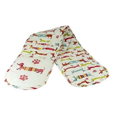 Afbeelding van SPOTTED DOG GIFT COMPANY Dubbele Ovenwanten, Hittebestendige Katoen Ovenhandschoenen voor Koken Bakken met Teckel Ontwerp, Keuken Cadeaus Teckelliefhebbers, 89cm x 18cm