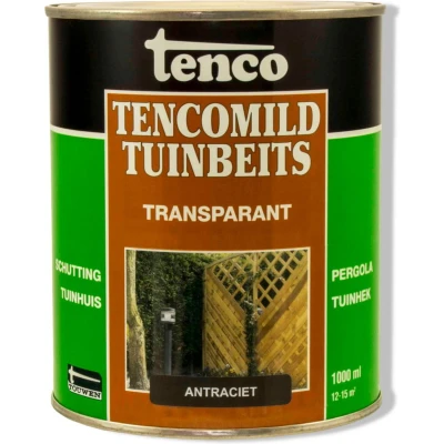 Afbeelding van Tenco Tencomild Tuinbeits Transparant 1 ltr antraciet Buiten onderhoud