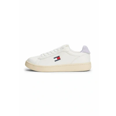 Afbeelding van Tommy Jeans Archive Sneakers laag, Dames, Maat: 36, Ecru pale amethyst Leer en imitatieleer