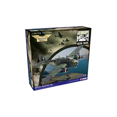 Afbeelding van Corgi Bristol Beaufort Mk.1, MW J, 217 Sqn, RAF St. Eval, Cornwall, Engeland, 1 februari 1941 ‘Admiral Hipper’ aanval Aviation Archive gegoten model