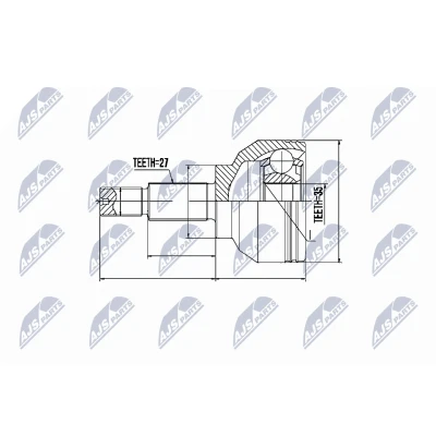 Afbeelding van Homokineet reparatie set, aandrijfas NTY NPZ RE 019