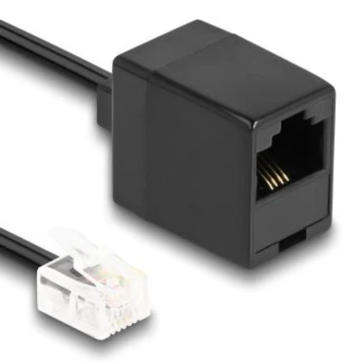 Afbeelding van Delock Telefonkabel RJ11 Stecker zu RJ45 Buchse schwarz 10 m HQ prod