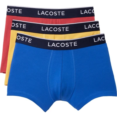 Afbeelding van Lacoste Boxershorts Heren Blauw/Rood Trunks 3 Pack Maat XL