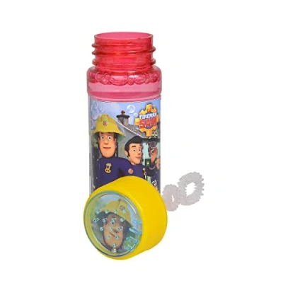 Afbeelding van Simba 109252405 Brandweerman Sam zeepbellenfles, 3 voudig gesorteerd, er wordt slechts één artikel geleverd, 60 ml loog, geduldspel in deksel, vanaf jaar