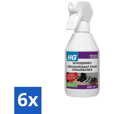 Afbeelding van HG Schoendeo Neutraliseert Zweetgeuren Gemakkelijk in Gebruik 250 ml Voordeelverpakking 6 stuks
