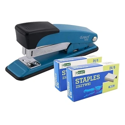 Afbeelding van D.RECT 315A metalen nietmachine met 2.000 nietjes, heavy duty nietmachine, kantoornietmachine, industriële bureaunietmachine, 30 vel, Blauw