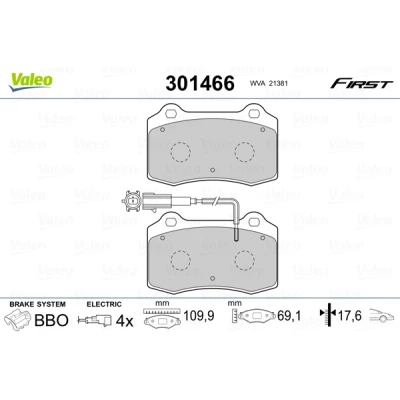 Afbeelding van Valeo Remblokset 301466