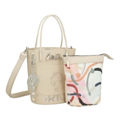 Afbeelding van Anekke Schoudertas Handtas Alma Original Bucket Bag Multicolor Beige