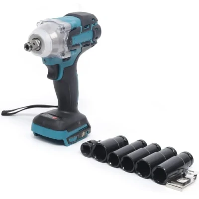 Afbeelding van Frederimo Elektrische slagschroevendraaier, 18 V, 1/2 inch, 520 Nm, sleutel, powertool met ledlicht, accu, borstelloze slagschroevendraaier