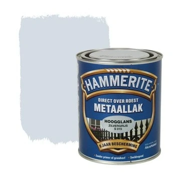 Afbeelding van Hammerite Metaallak Hoogglans Zilvergrijs 0,25 liter
