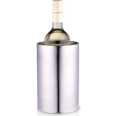 Afbeelding van Alpina Champagne &amp; wijnfles koeler/ijsemmer zilver rvs H19 x D12 cm