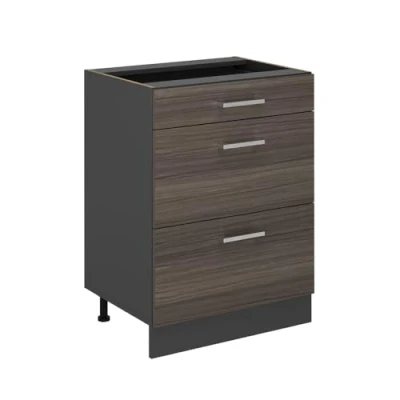 Afbeelding van Vicco Keukenonderkast R Line, Edel grijs/Antraciet, 60 cm met laden, zonder werkblad