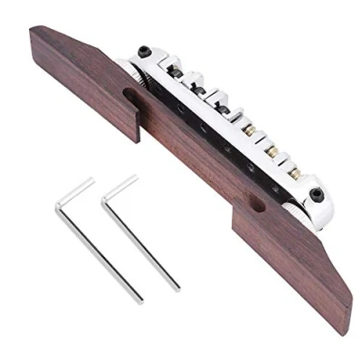 Afbeelding van Gitarren Br¨¹cke, Basisbr¨¹cke Palisander mit Rolle f¨¹r 6 saitige LP SG Jazz Gitarre(Silber)