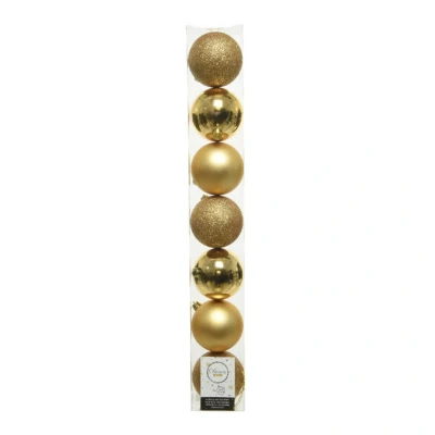 Afbeelding van Decoris Kerstballen 7 stuks goud 8 cm